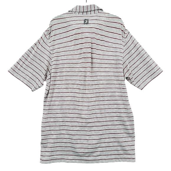 FootJoy Mens Striped‎ Short Sleeve Collared Casual Golf Polo Shirt Mens Large - Picture 2 of 7